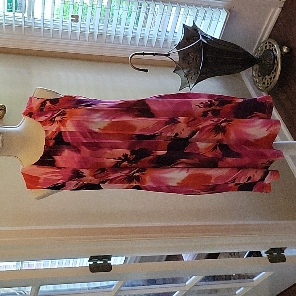 Jessica Howard pink red purple sleeveless dress floral print fully lined…6 EUC